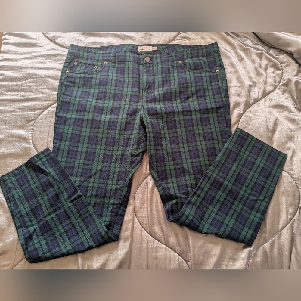 Blue/Green Tartan Pants, Size 16
